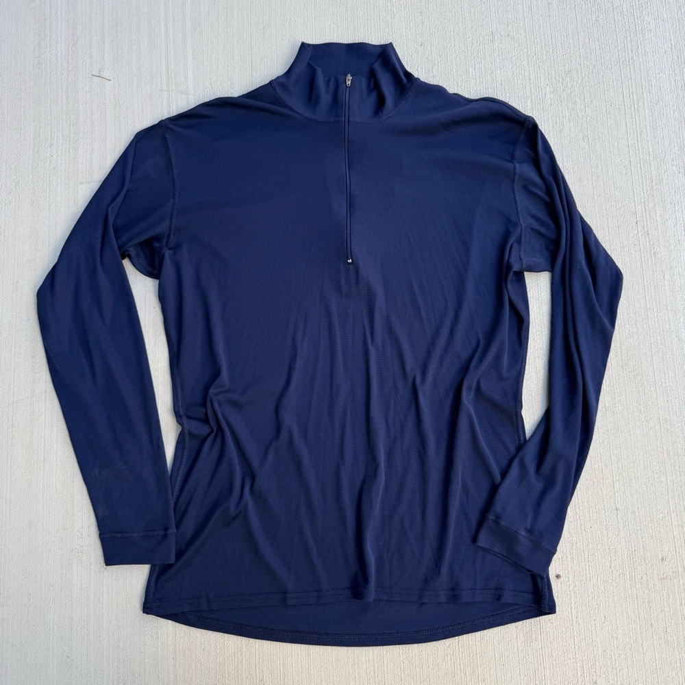 Patagonia Capilene 1/4 Zip Base Layer Navy Blue Made in USA Men's Large VINTAGE